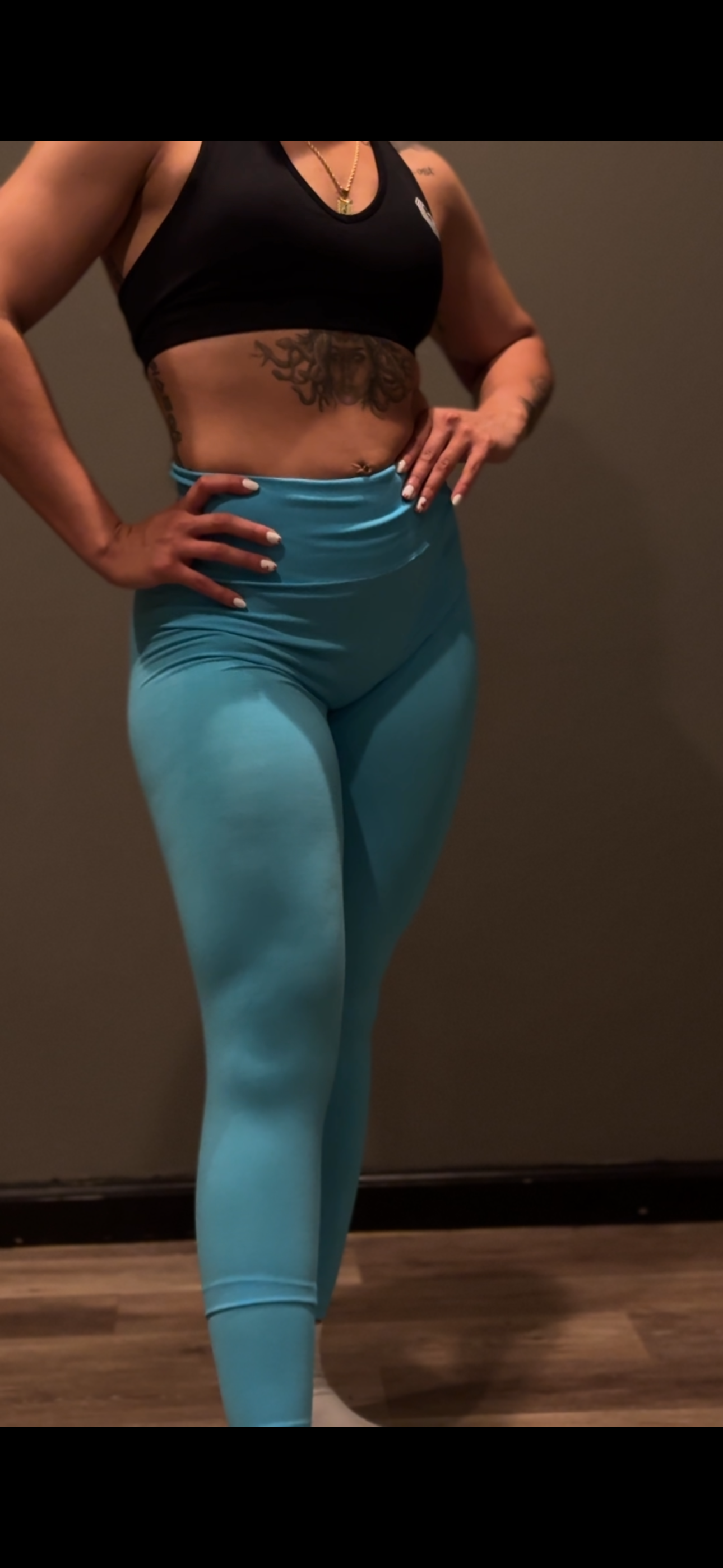 Azure blue leggings