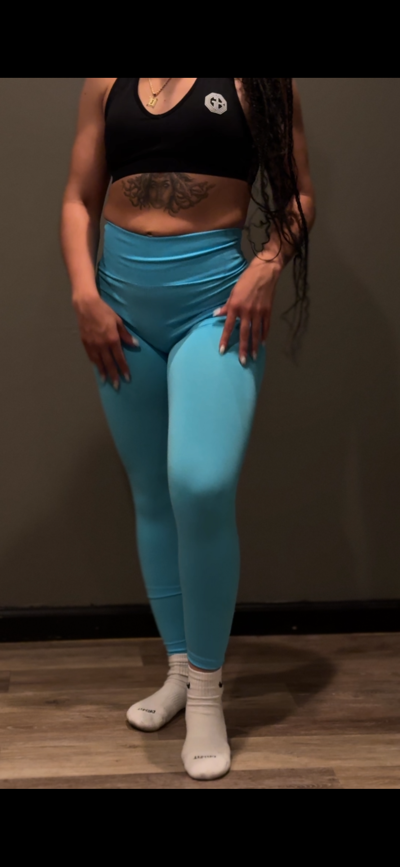 Azure blue leggings